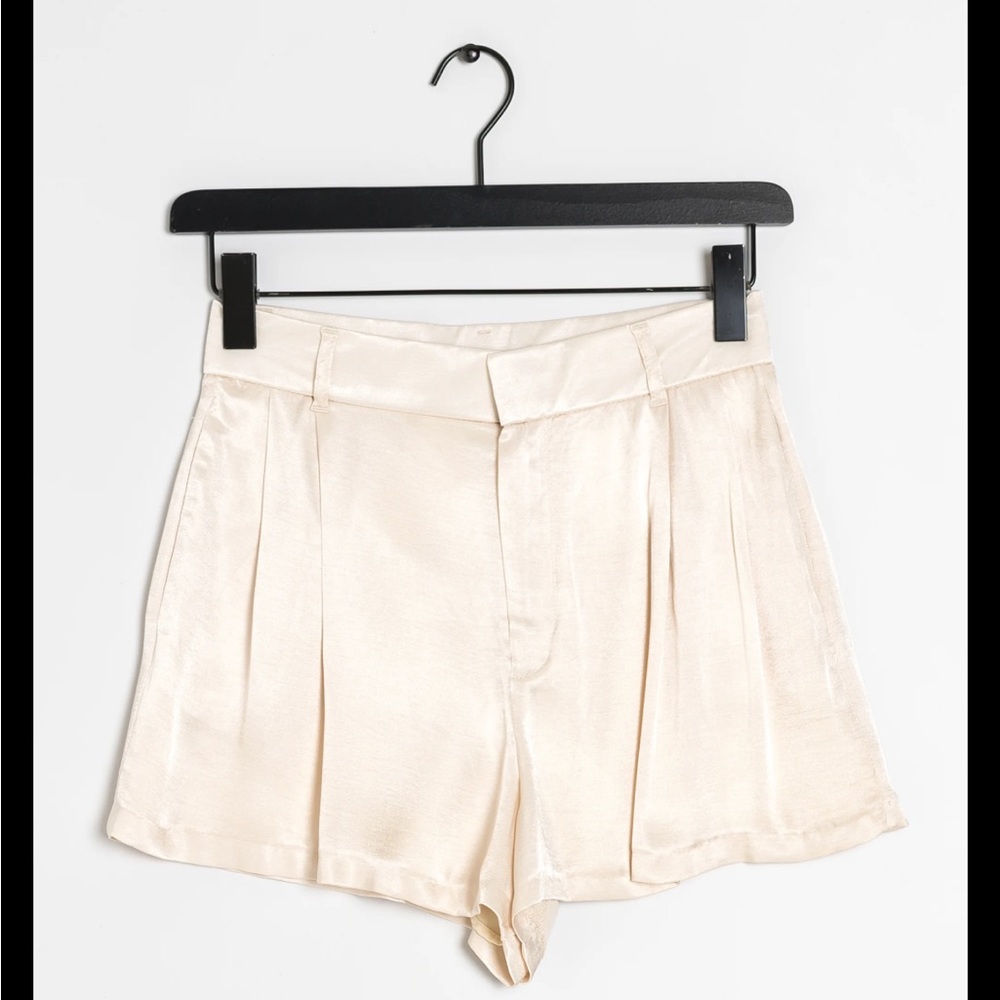 Zara Cream High Waist Silky Women's Shorts